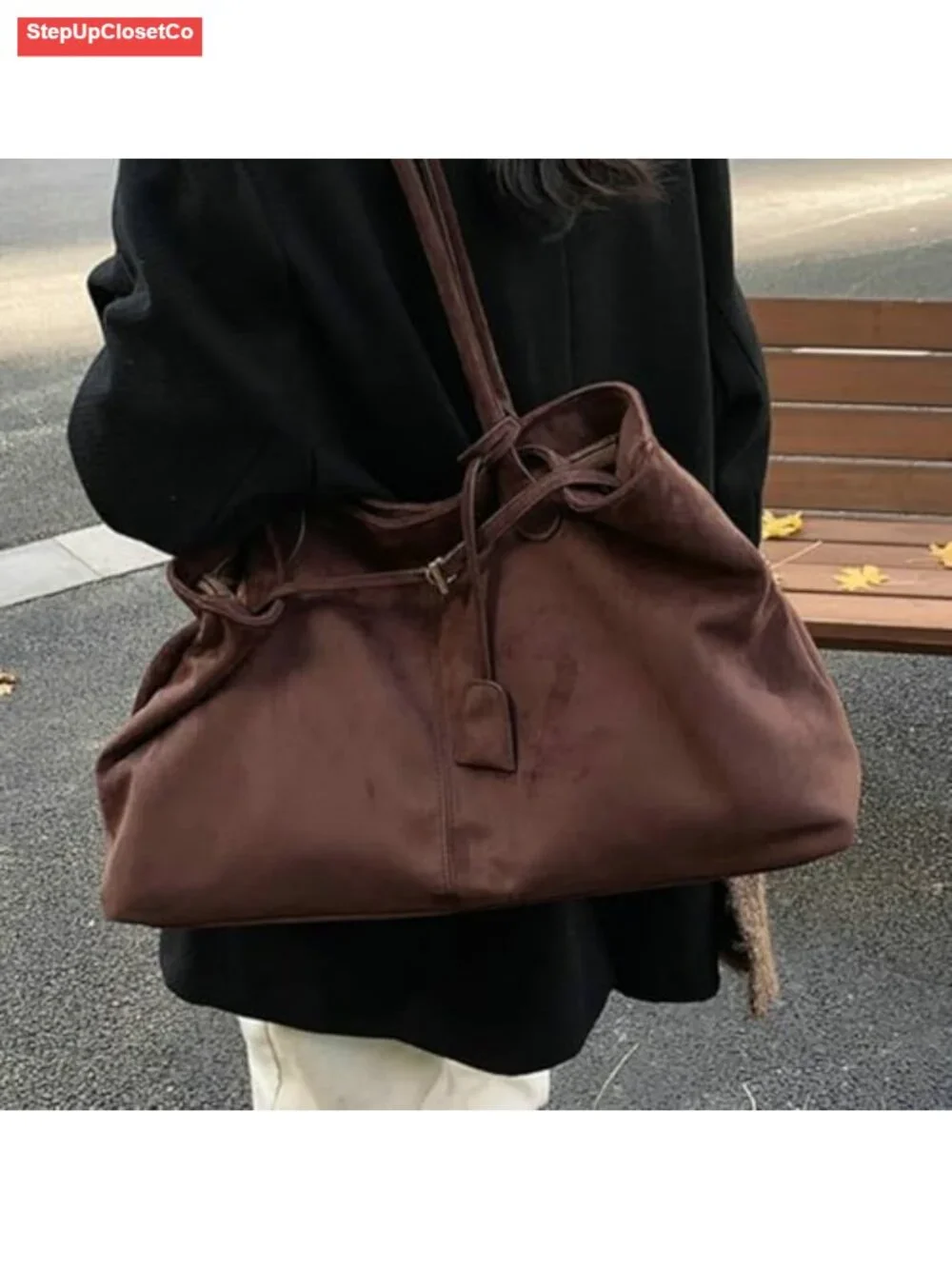 Oversized Suede Slouchy Hobo Bag Tote Purse Shoulder Satchel Handbag Women